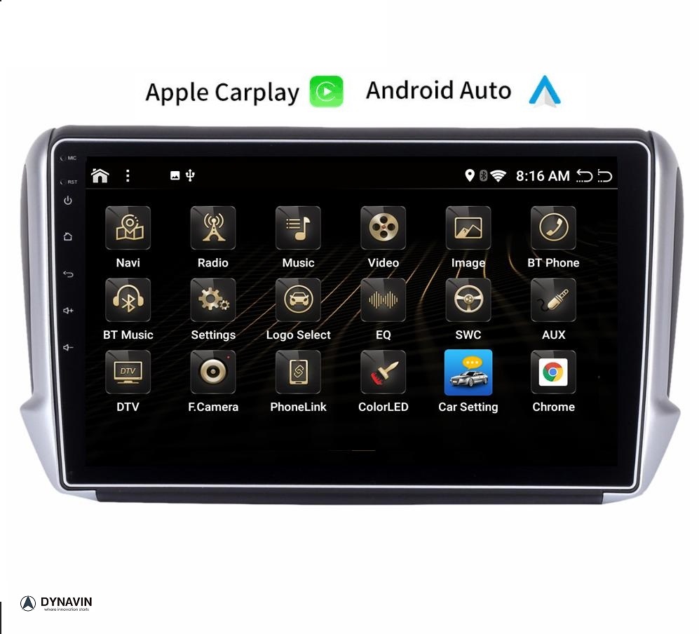 Peugeot 208/2008 navigatie carkit full touch usb android auto carplay android 11