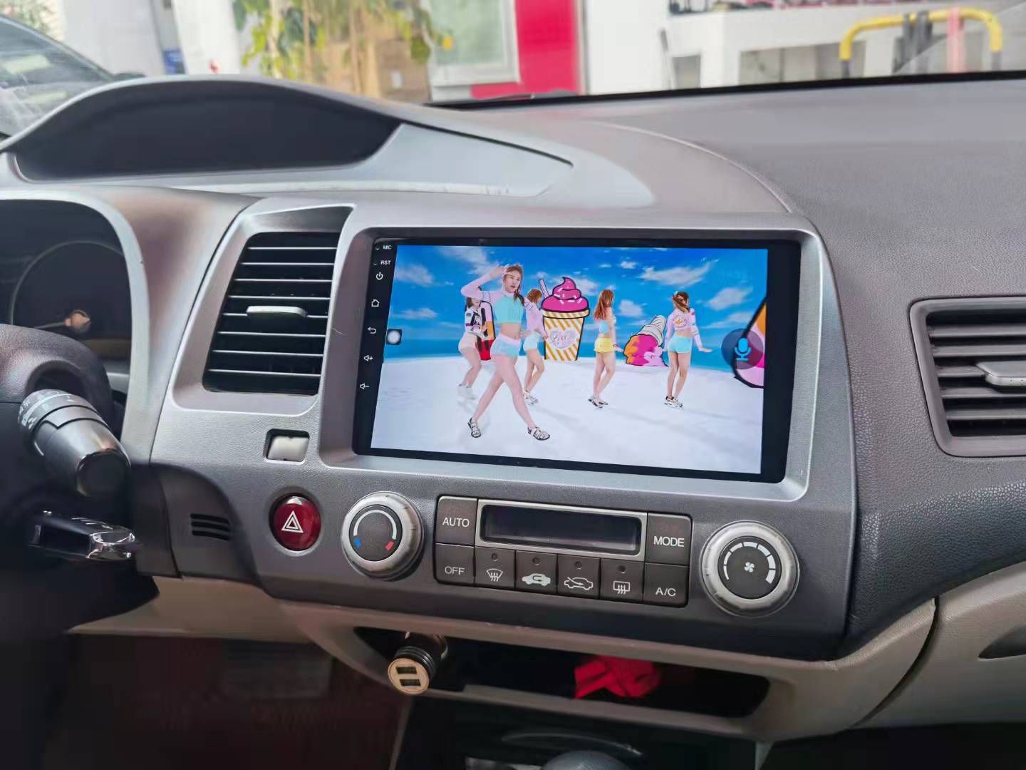 Honda Civic hybride 2007-2011 10.1 inch navigatie carkit android 13 apple carplay android auto