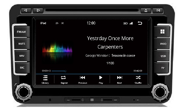 Geschikt voor volkswagen GOLF 6 RNS 510 Navigatie apple carplay android auto Parrot carkit TMC DAB+