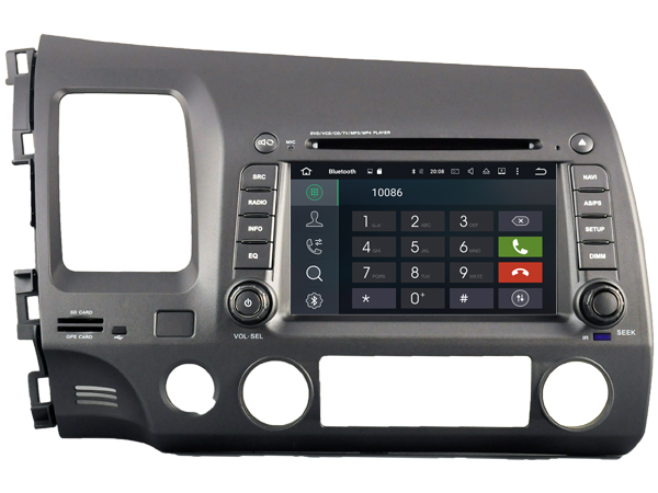 Honda Civic 2006 tot 2011 passend navigatie autoradio systeem op basis van Android