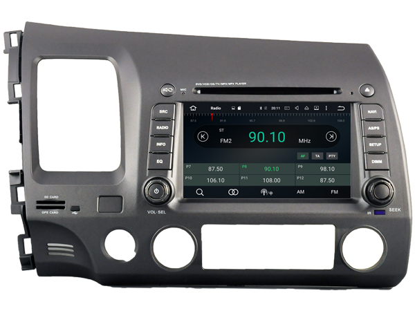 Honda Civic 2006 tot 2011 passend navigatie autoradio systeem op basis van Android