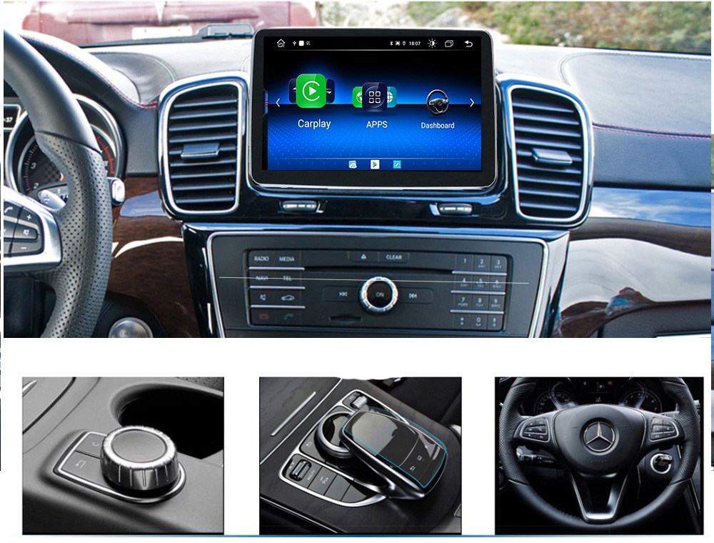 Mercedes GLE klasse navigatie 2015-2019 carkit android 10 met draadloos carplay