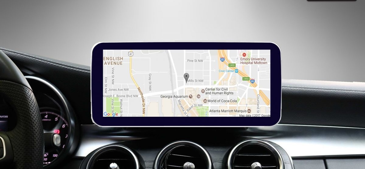 Mercedes C klasse w205 navigatie 2014-2018 carkit android 10 10.25 inch scherm met draadloos carplay