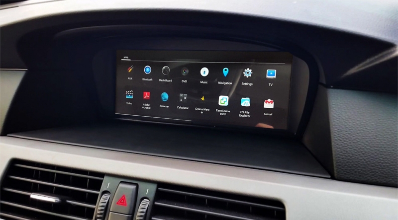 BMW E60 5 serie navigatie carkit android 9 wifi iDrive dab+