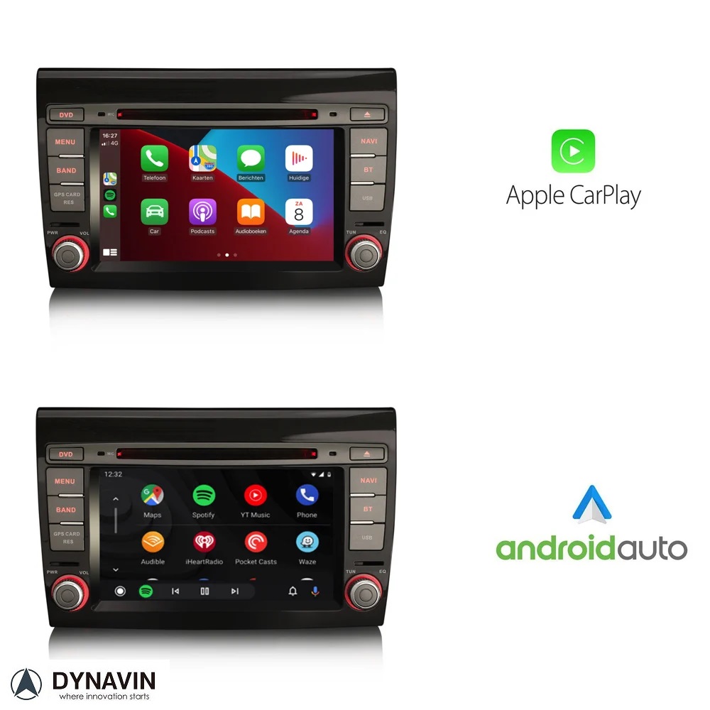 Navigatie fiat bravo 2007-2015 dvd carkit android 13 dvd usb apple carplay android auto