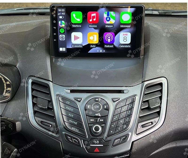 Ford Fiesta 2009-2017 navigatie carkit 10 inch android 12 met draadloos apple carplay