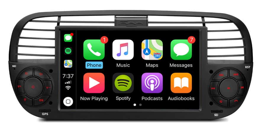 Navigatie fiat 500 2007-2015 carkit  android 12 usb carplay android auto 