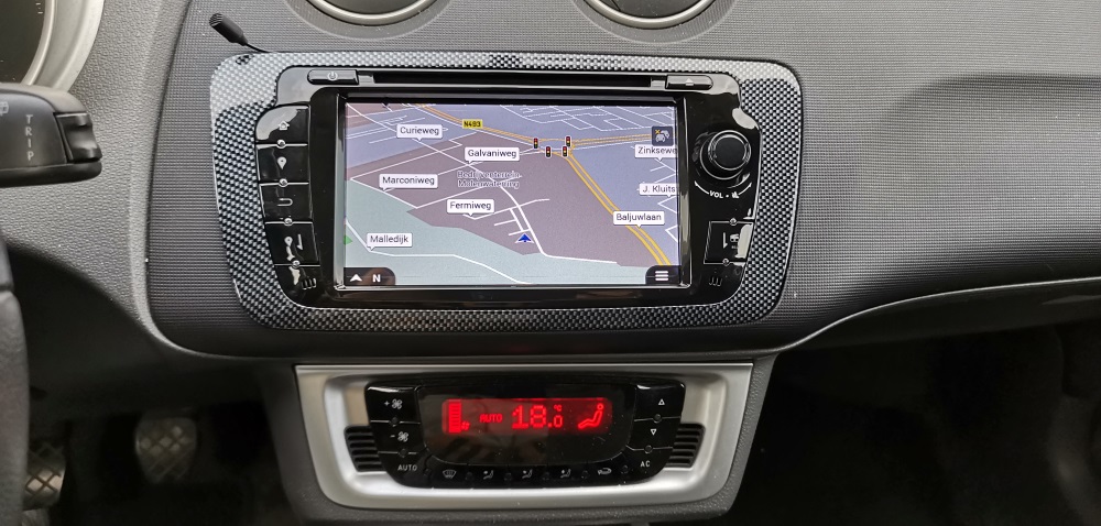 Seat Ibiza navigatie 2008-2015 dvd carkit android 12 usb 64 gb apple carplay android auto