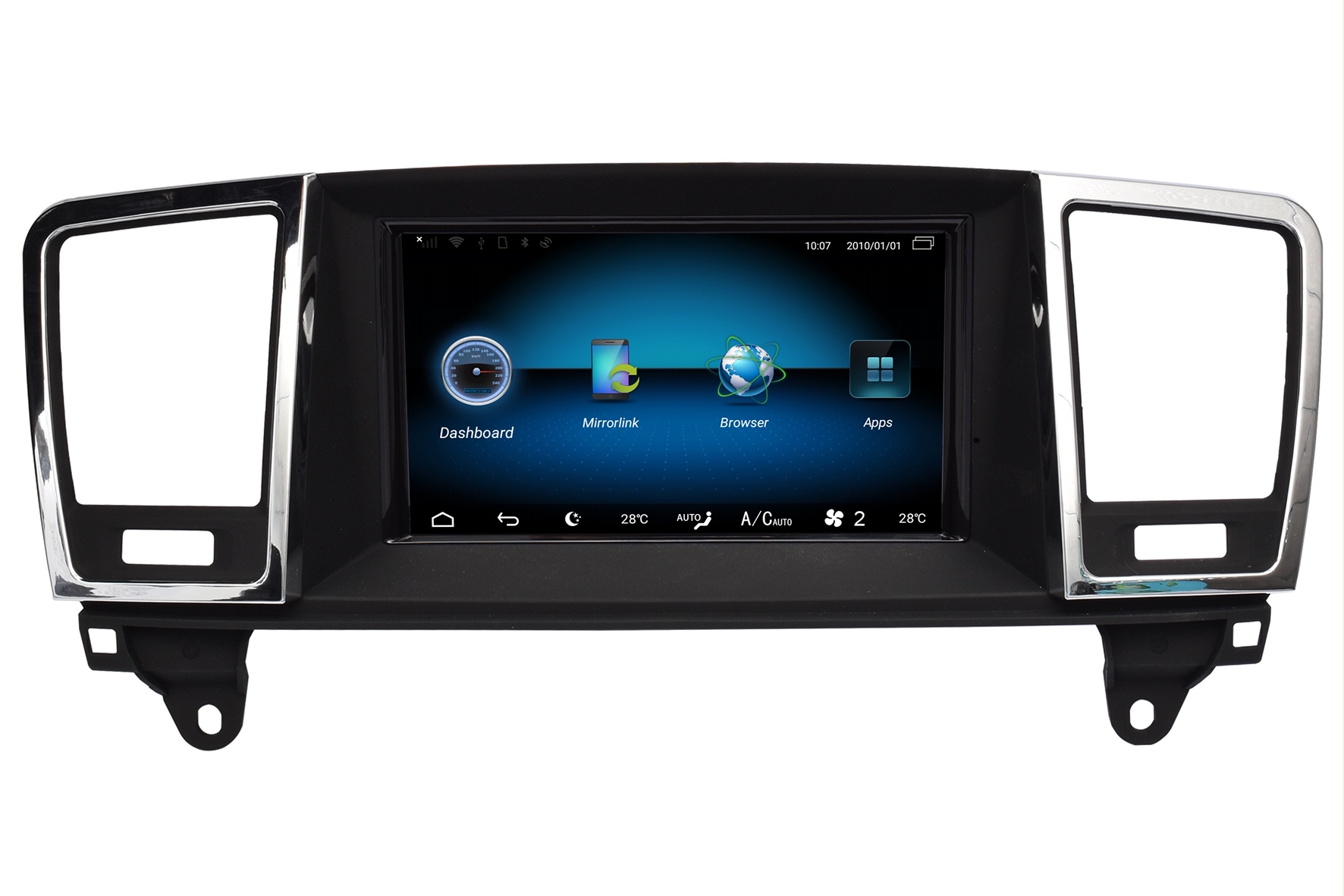 Mercedes ML navigatie vanaf 2012 carkit android 11 met apple carplay en android auto