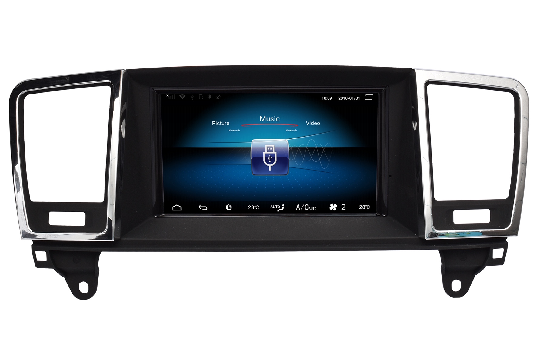 Mercedes ML navigatie vanaf 2012 carkit android 11 met apple carplay en android auto
