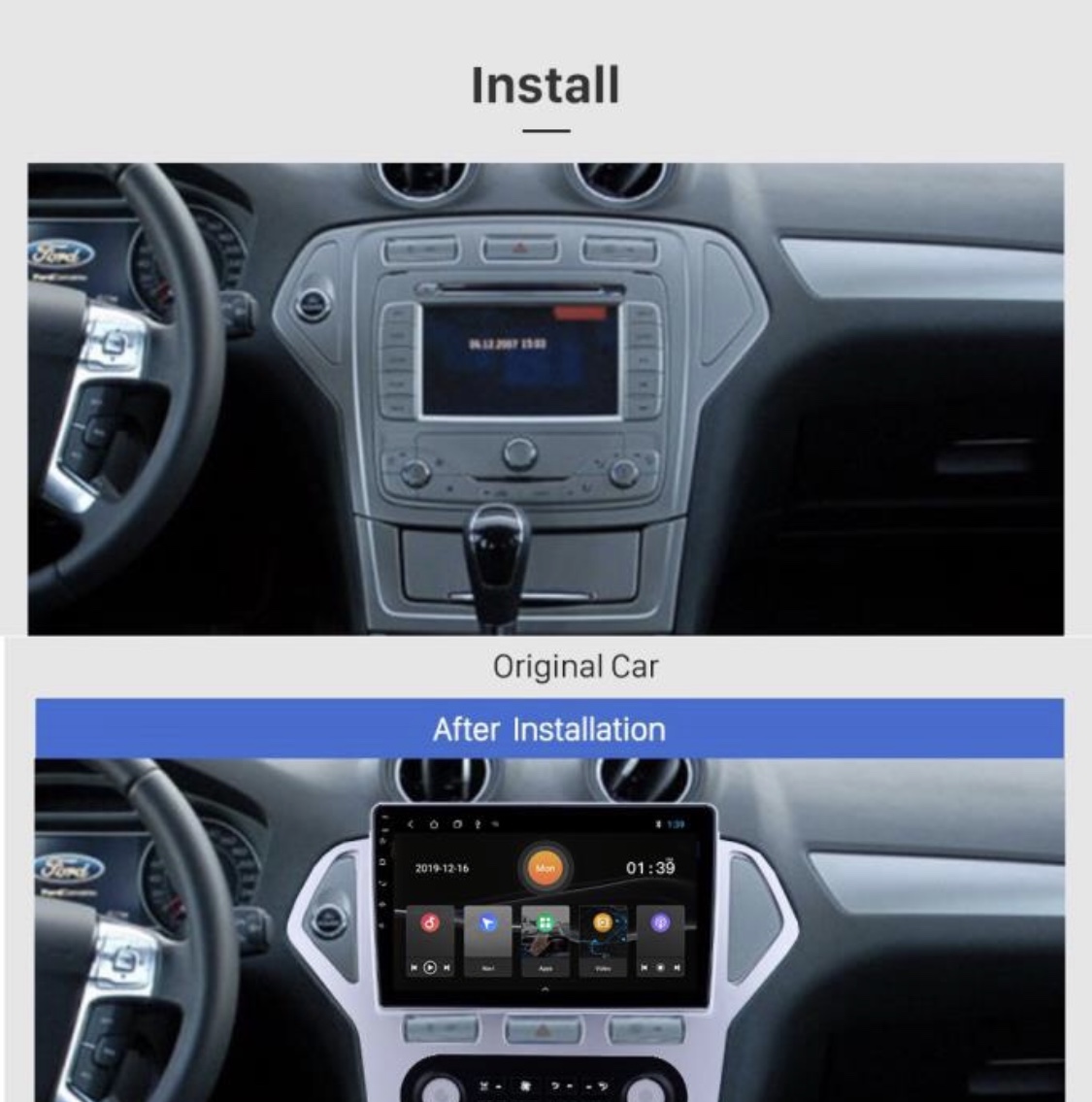 Ford mondeo titanium 2007-2013 navigatie carkit android 11 apple carplay android auto