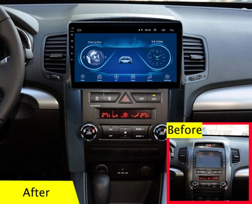 Navigatie kia sorento 2009-2012 carkit usb 10 inch touchscreen android 13 apple carplay android auto