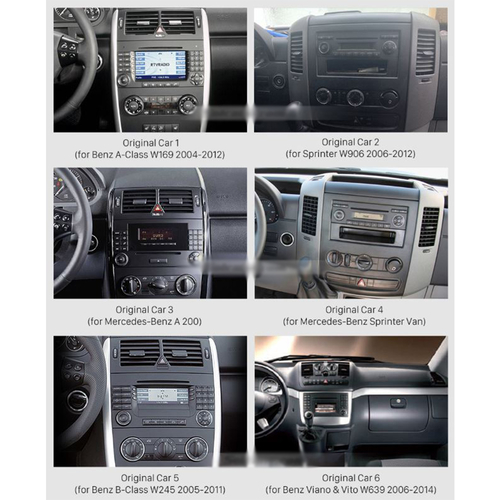 Mercedes vito 2006-2020 navigatie 10 inch carkit android 13 apple carplay android auto