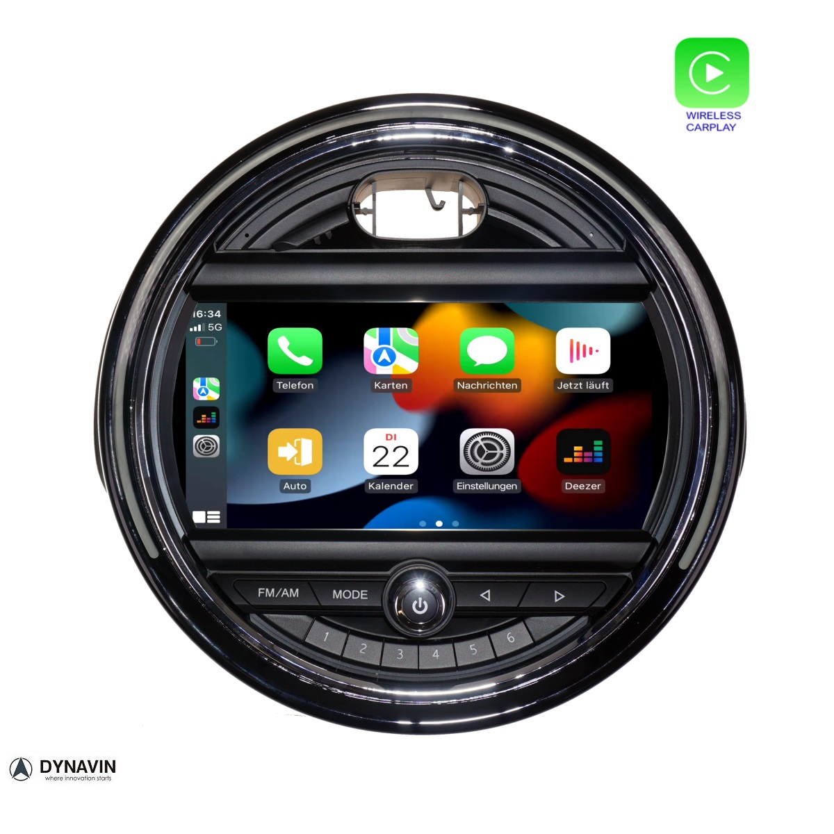 Navigatie Mini dvd carkit touchscreen usb sd wifi android 12 met apple carplay