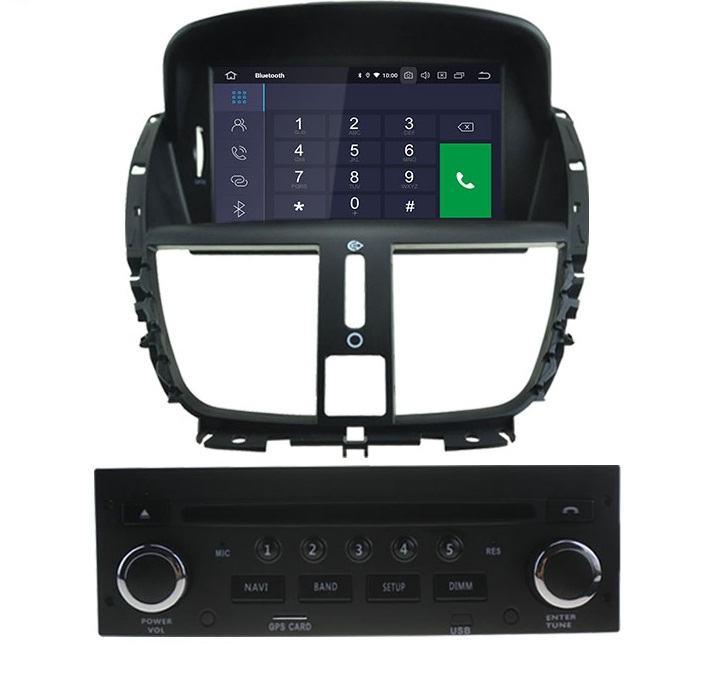 Peugeot 207 radio navigatie dvd carkit android 12 usb 64GB
