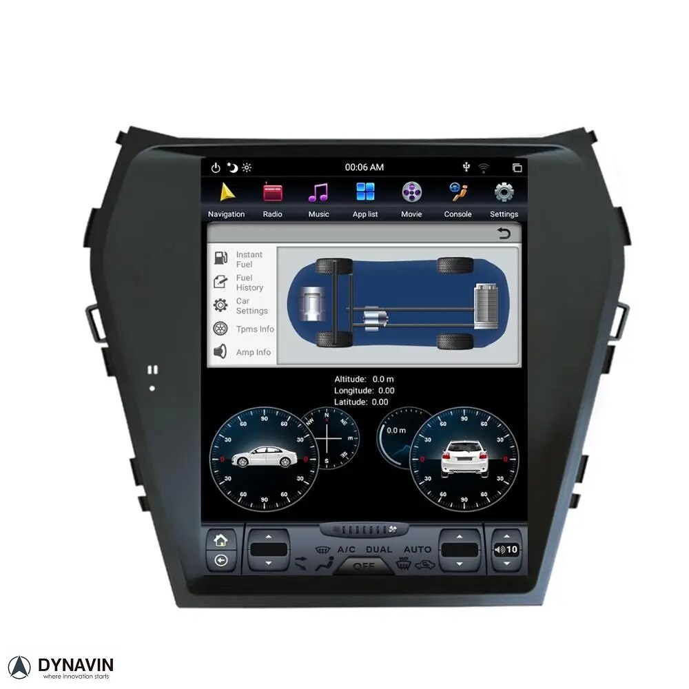 Navigatie Hyundai Santa Fe IX45 radio carkit 10,4 inch android 13 draadloos carplay android auto