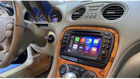 Mercedes SL R230 2001-2012 radio navigatie bluetooth android 12 draadloos apple carplay android auto overname bose