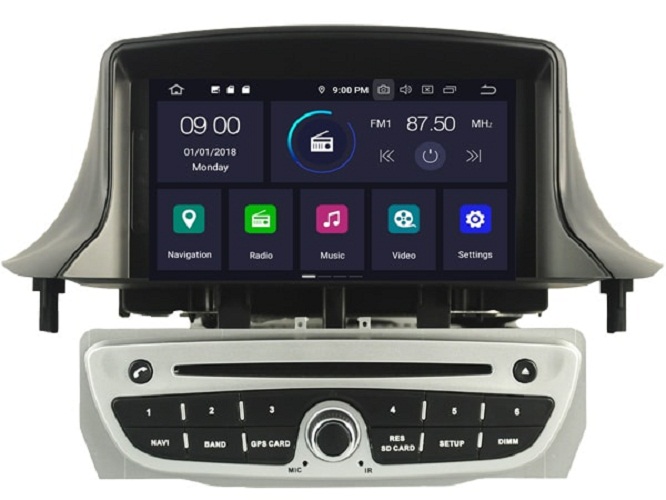 Navigatie Renault megane III 2009-2014 dvd carkit android 12 usb draadloos apple carplay