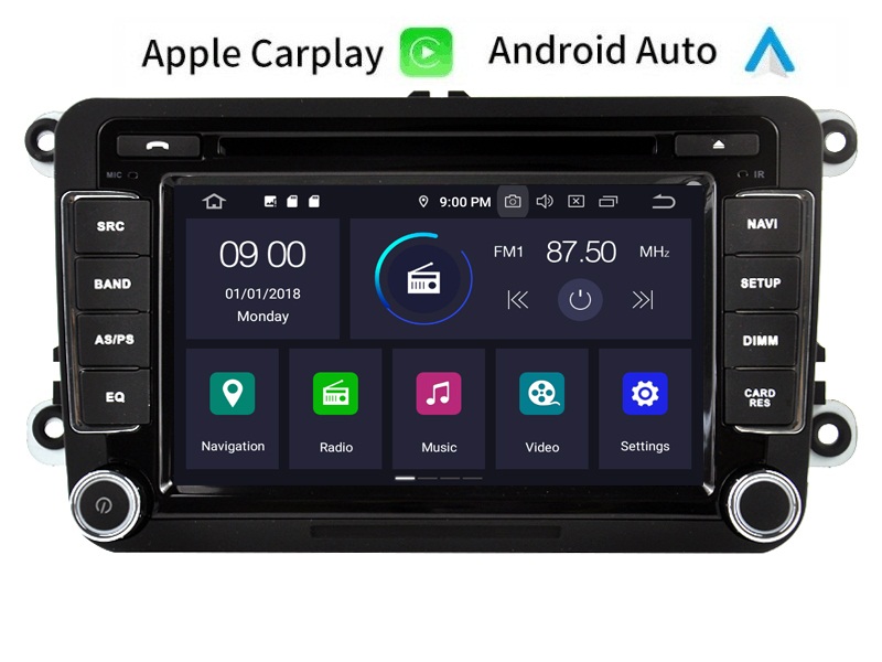 Geschikt voor vw golf 6 radio navigatie carkit usb android 10 carkit draadloos carplay android auto 64 GB