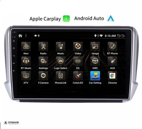 Peugeot 208/2008 navigatie carkit full touch usb android auto carplay android 11
