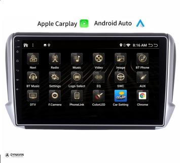 Peugeot 208/2008 navigatie carkit full touch usb android auto carplay android 11