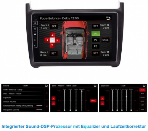 Navigatie geschikt voor VW Polo vanaf 2010 touch Screen parrot carkit overname boordcomputer TMC DAB+ Carplay android auto