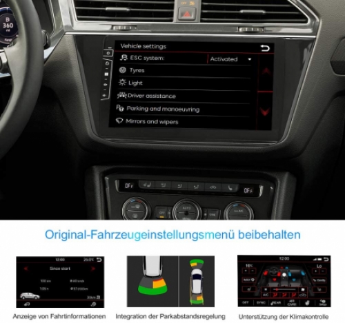 Navigatie VW tiguan vanaf 2017 touch Screen parrot carkit overname boordcomputer TMC DAB+ Carplay android Auto Bekijk a