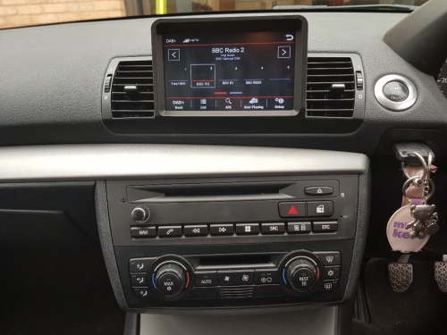 BMW Navigatie 1 serie 2004-2014 dvd Parrot carkit usb apple carplay android auto OBC TMC