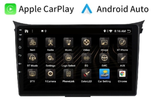 Navigatie Hyundai I30 2011-2016 android 11 carkit android auto apple carplay usb