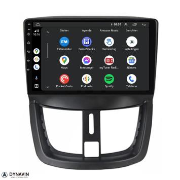 Peugeot 207 radio navigatie carkit android 14 draadloos apple carplay android auto usb 64GB