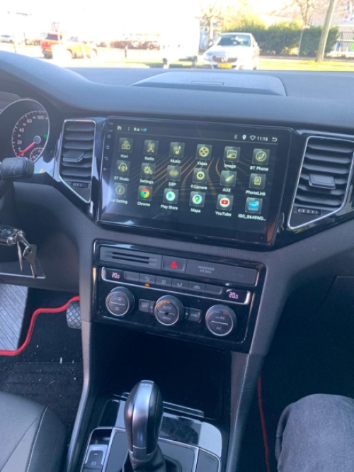 Volkswagen sportsvan navigatie 10,1 inch carkit android 13 apple carplay android auto overname boordcomputer 64GB