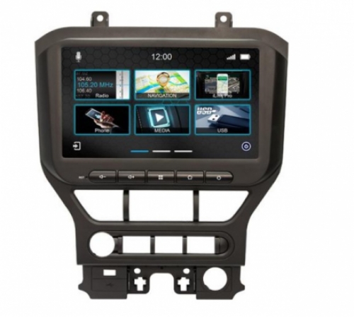 Navigatie Ford mustang 2015-2021 touch Screen parrot carkit overname boordcomputer Carplay android auto met origineel 8 inch