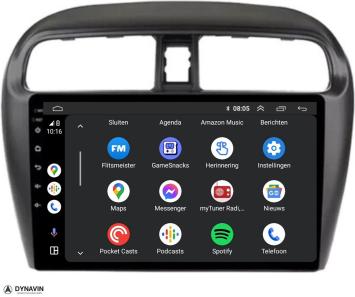 Navigatie Mitsubishi Spacestar 2012-2018 carkit android 15 draadloos apple carplay