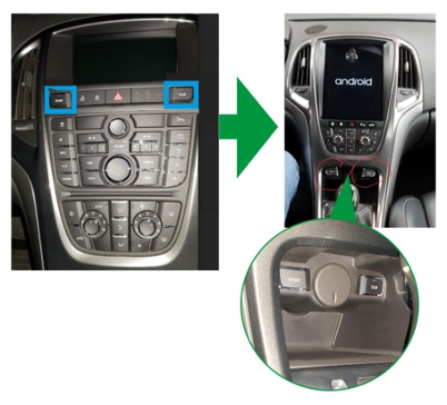 Navigatie Opel Astra J 2009-2015 radio carkit 10,4 inch android 12 draadloos carplay android auto