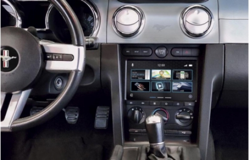 Navigatie Ford mustang touch Screen parrot carkit overname boordcomputer TMC Carplay android auto