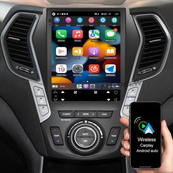 Navigatie Hyundai Santa Fe IX45 radio carkit 10,4 inch android 13 draadloos carplay android auto