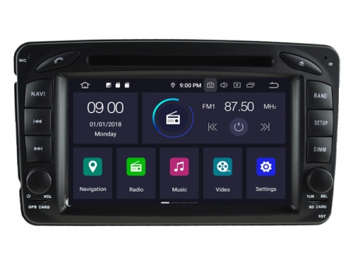 Mercedes CLK klasse w209 navigatie dvd carkit android 9 usb 64GB Dab+