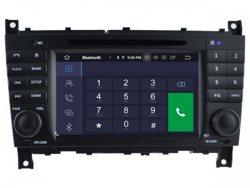 Mercedes C klasse 2004-2007 navigatie dvd carkit android 12 apple carplay android auto 